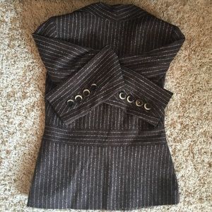 Brown and cream striped blazer/jacket