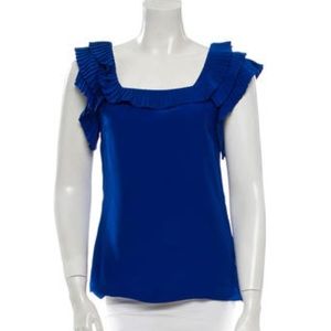Loeffler Randall cobalt blue silk blouse