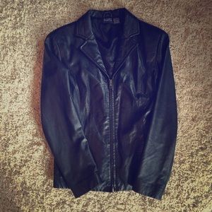 Black leather jacket