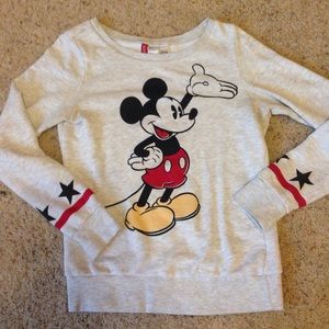 Light heather grey Mickey mouse graphic sweater