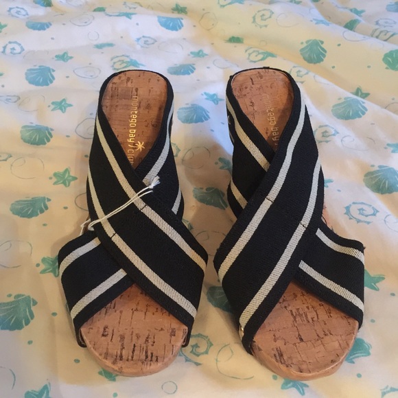 Blue, stripped wedges
