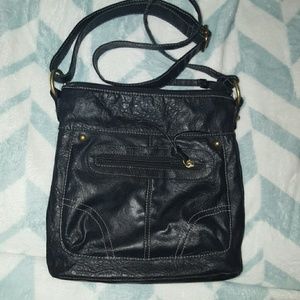 Faux leather over the shoulder bag