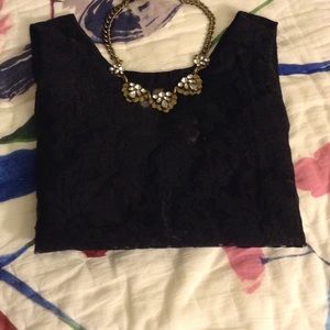 Black lace Banana Republic blouse
