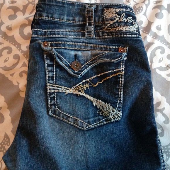 Women's silver jeans