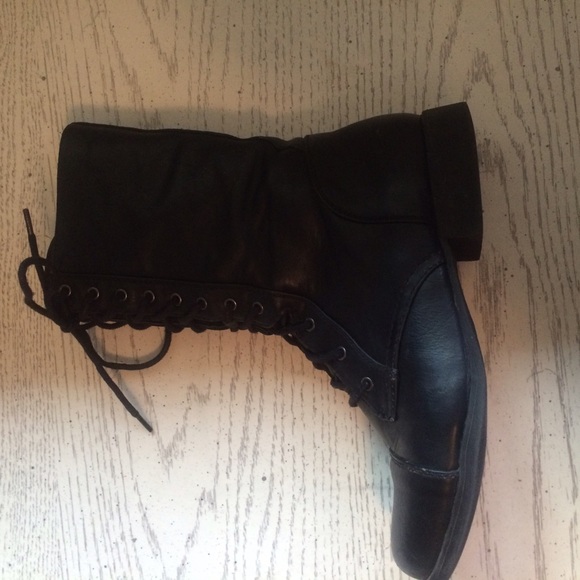 Black combat boots