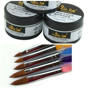 SET OF ACRYLIC NAIL POWDER + BRUSH