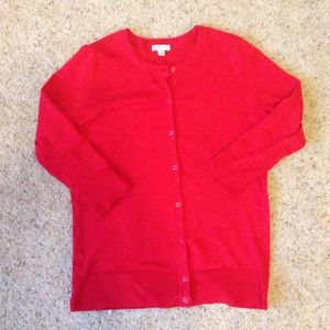 Red cardigan 3/4 length sleeves button down