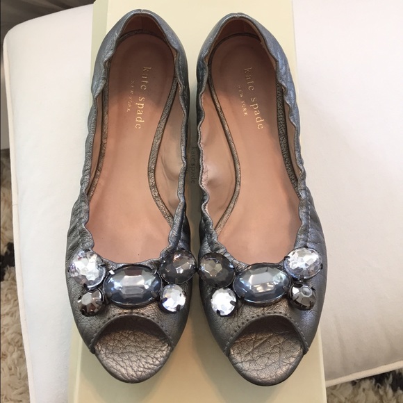 Kate Spade Jeweled open toed Filipa flats