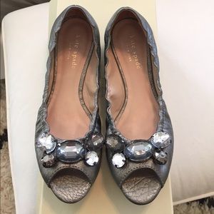 Kate Spade Jeweled open toed Filipa flats
