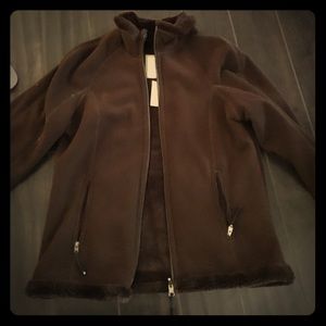 Brown fur lined coat
