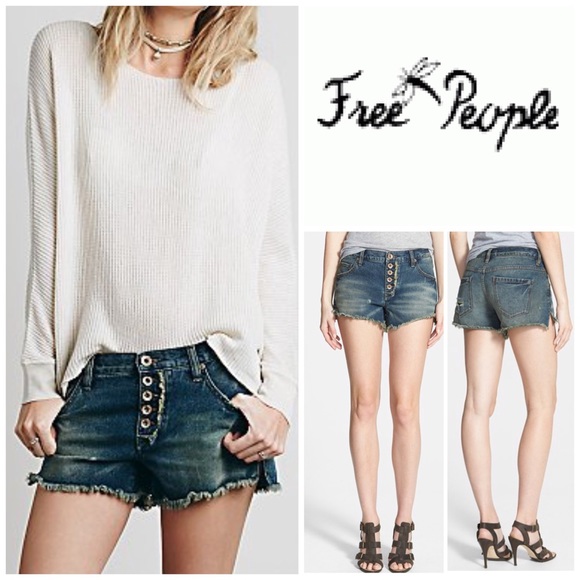 Free People Denim - Free People Cutoff Denim Shorts (Jillian Blue)