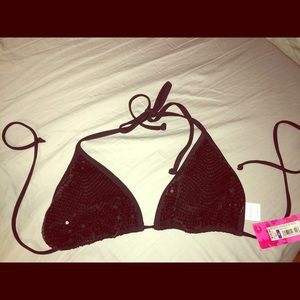 Brand new black sequin swim suit top