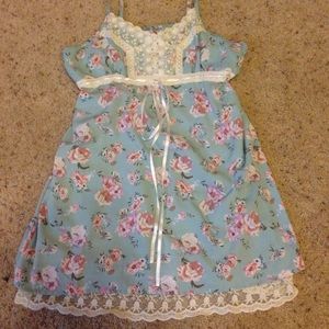 Floral lace mini dress tunic