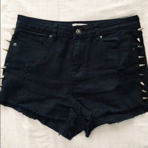 F21 High waisted shorts w/ spike studs ✨