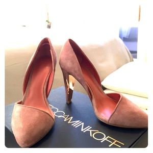 Rebecca Minkoff Suede Selina  D'orsay Mauve heels