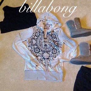 ⚫️SALE⚫️ Grey/white &Black billabong zip up hoodie