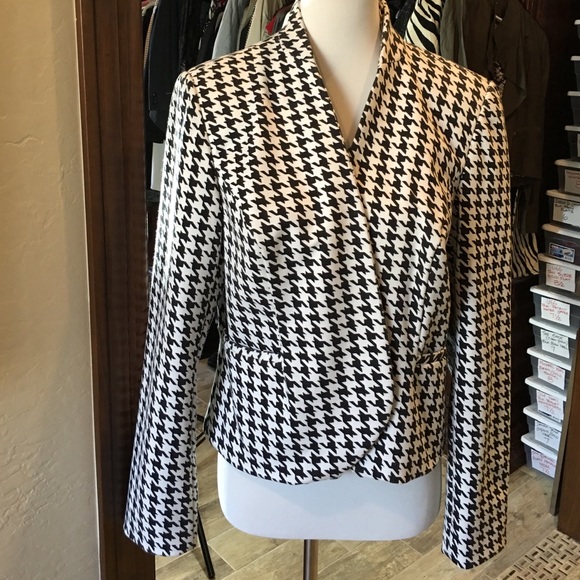 Kenar Jackets & Blazers - Kenar Black & White Houndstooth Jacket