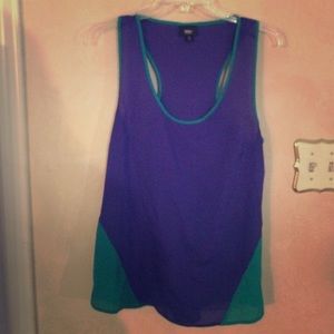 Blue & Green Basic Tank Top