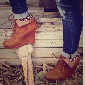 Fold-Over Leopard Booties