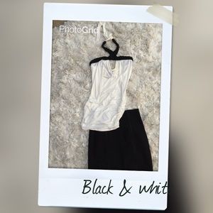 White top with black beads