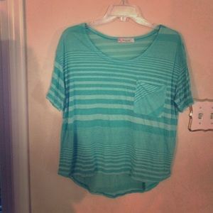 Green Striped Lightweight Top