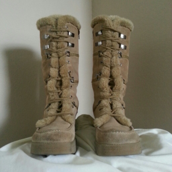 Suede Lace up Winter Boots