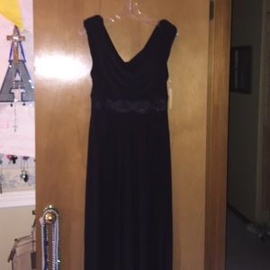 Floor length black dress