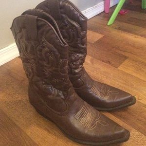 Madden Girl faux leather cowgirl boots.