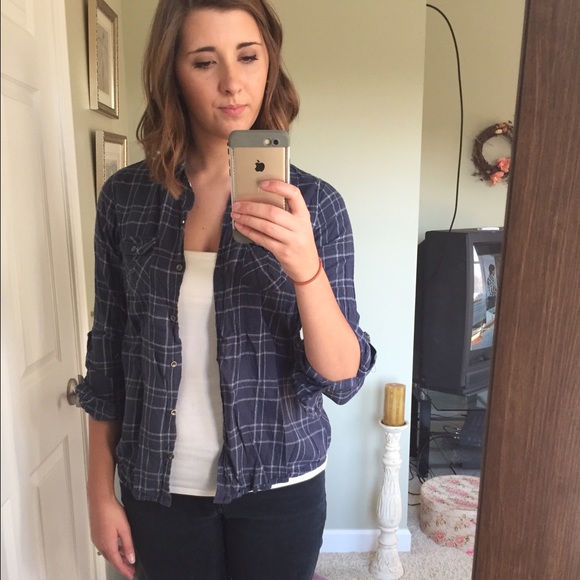 Blue Plaid Button Down Shirt