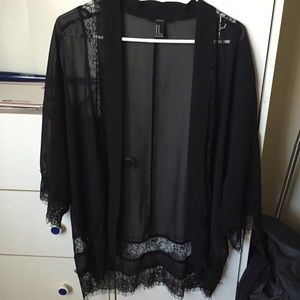 Black Lace Kimono