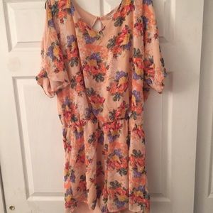 NEW Floral Romper with Cut Out Shoulders