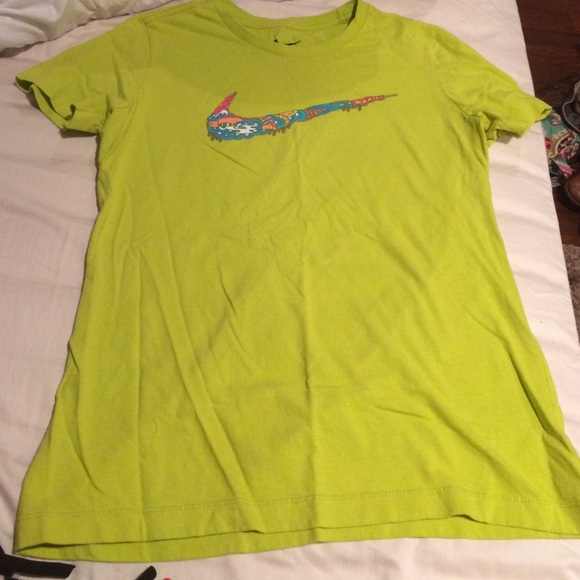 Lime Green Nike Check Graphic Tee