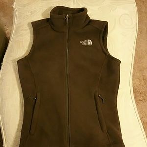 The North Face dark brown fleece vest