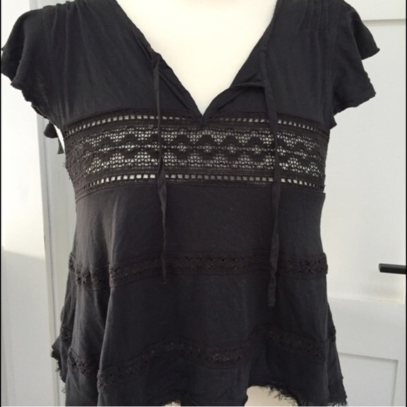 AEO grey tiered swing tee, XS