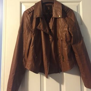 Faux Leather Bomber Jacket