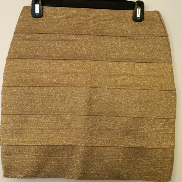 Free People Gold Bodycon Skirt