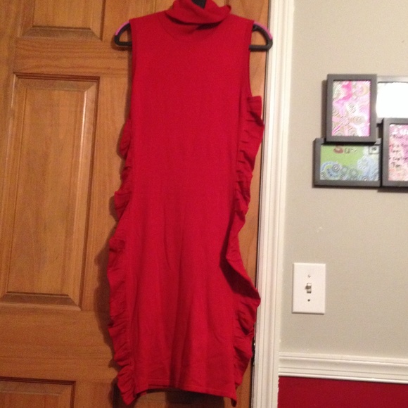 Red Calvin Klein Sweater Dress - Picture 1 of 2