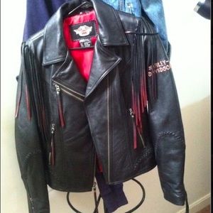 NWOT Harley Davidson ombré fringe leather jacket
