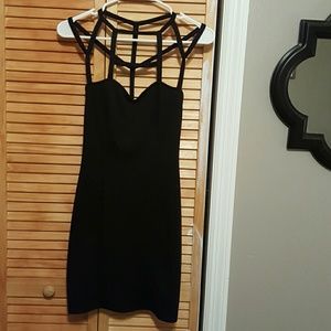 LULU'S Black Strappy Dress
