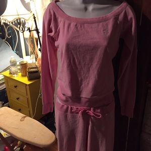 PINK velour two piece set