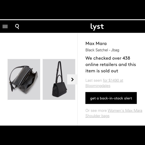 MaxMara Black Leather Ottelia J Satchel