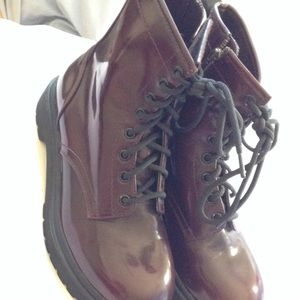 Maroon Combat Boots NWOT