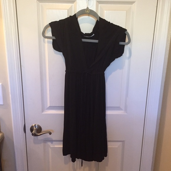 V neck hoodie beach cover up dress
