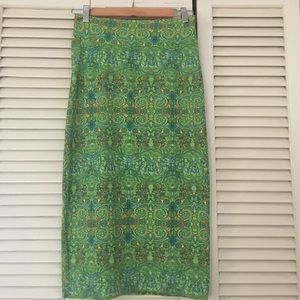 Blue Bird green pencil skirt