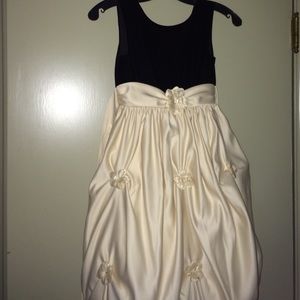 half black half cream dress:)