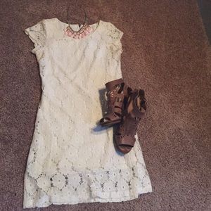 Lacy white sun dress.