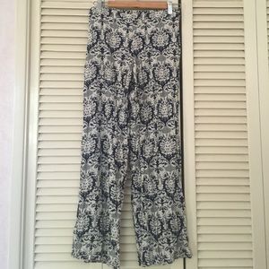 Solitaire blue bohemian wide leg pants
