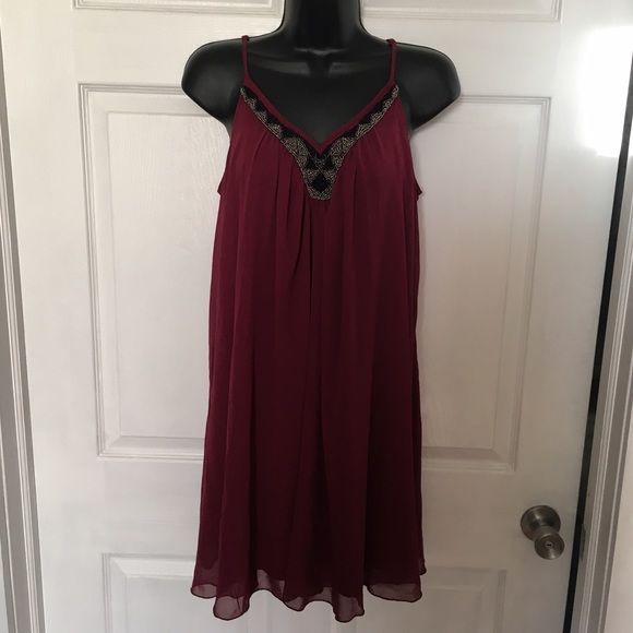 Maroon flowy dress