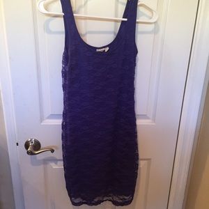 Tight blue mini dress