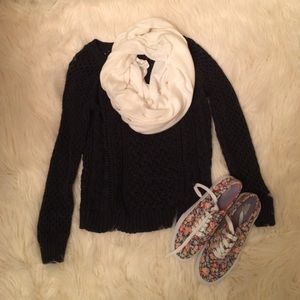 navy knit sweater